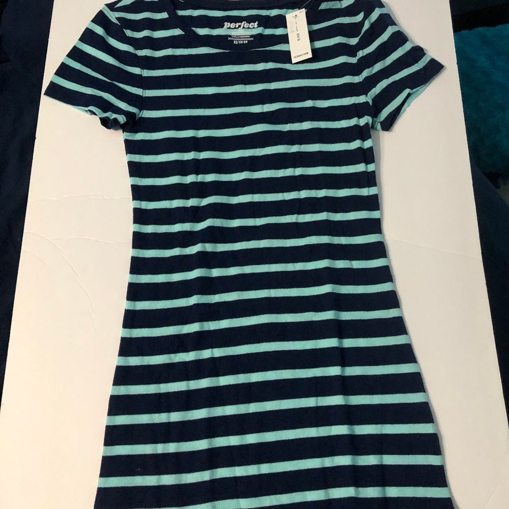 NWT old navy XS perfect crew striped short sleeve